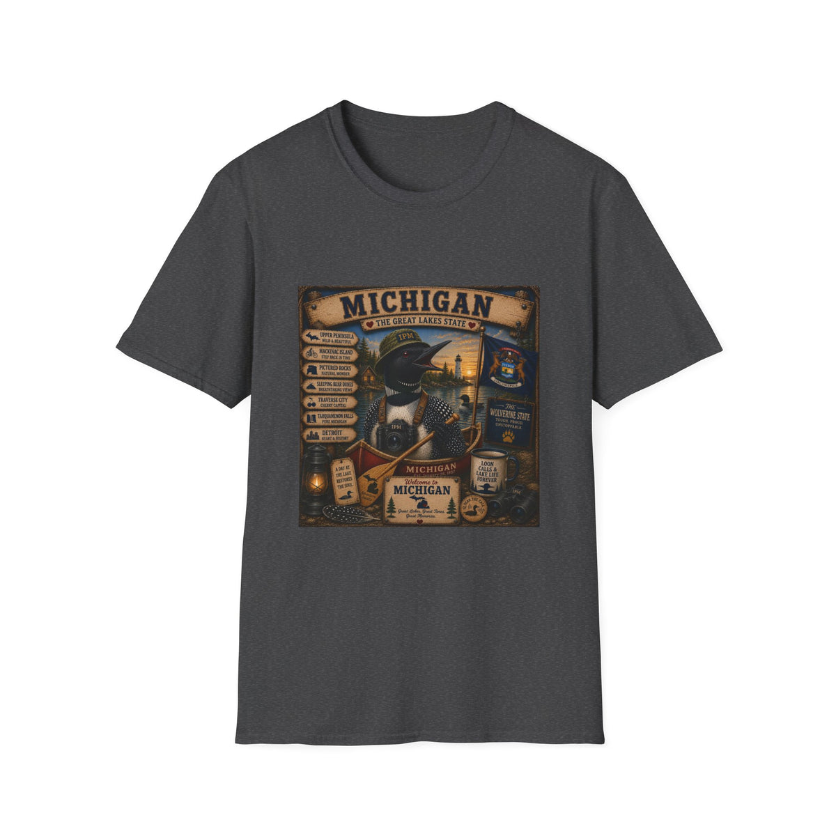 Michigan Vintage Travel T-Shirt — The Great Lakes State Graphic Tee