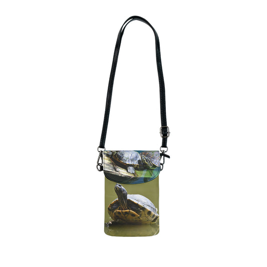 Turtle Phone Wallet — Crossbody Cell Phone Pouch with Turtle Photo