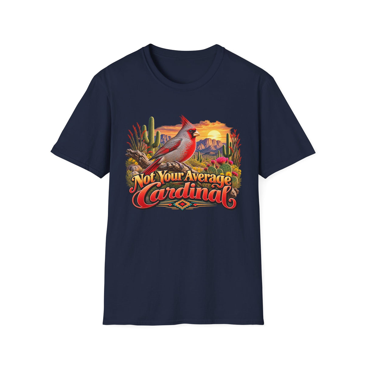 Cardinal Desert Sunset T-Shirt — "Not Your Average Cardinal" Graphic Tee