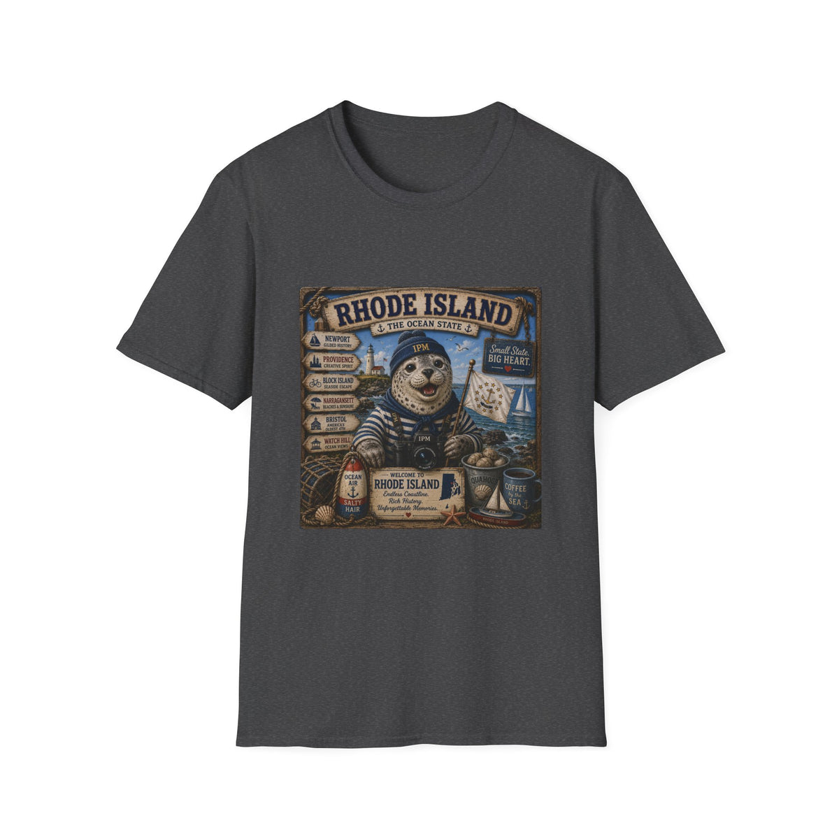 Rhode Island Sealife T-Shirt — 'The Ocean State' Vintage Seal Design