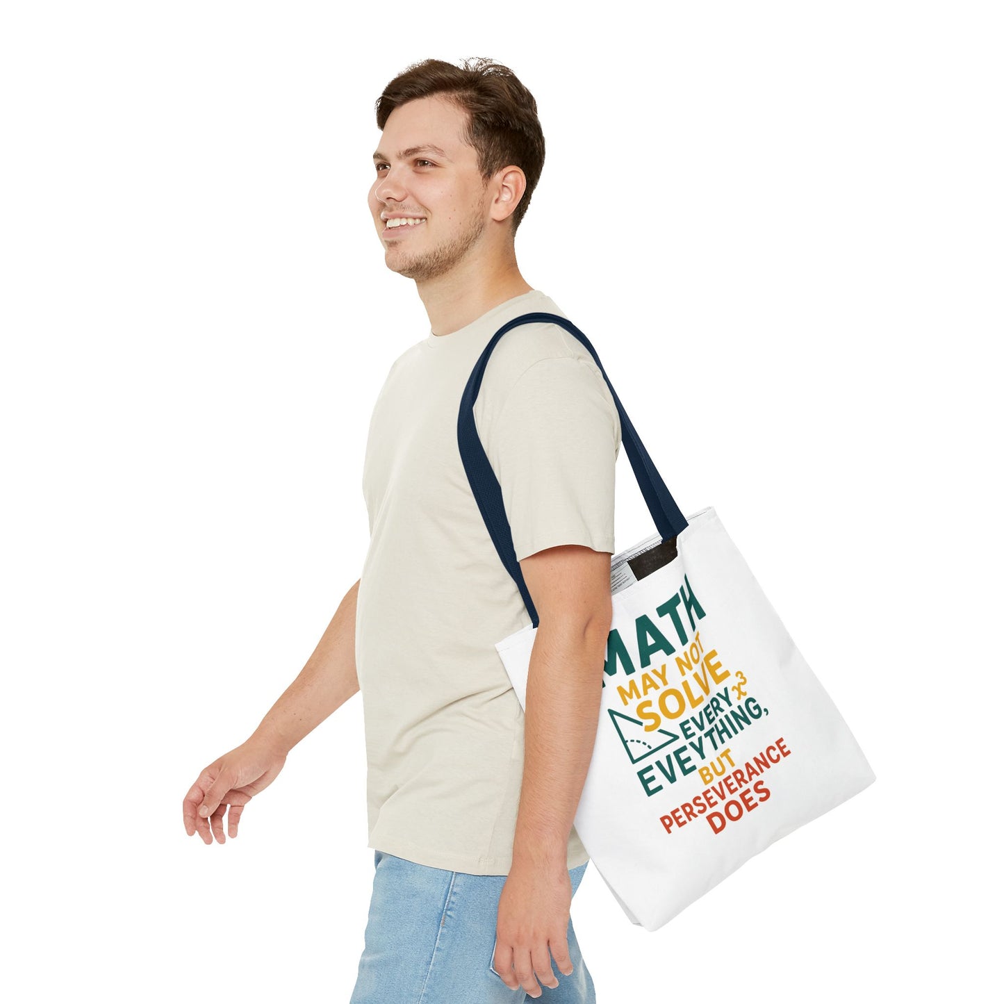 Inspirational Math Tote Bag, Motivational Carry-all, Teacher's Gift, Student Accessory, Study Essentials, QR Code Bag