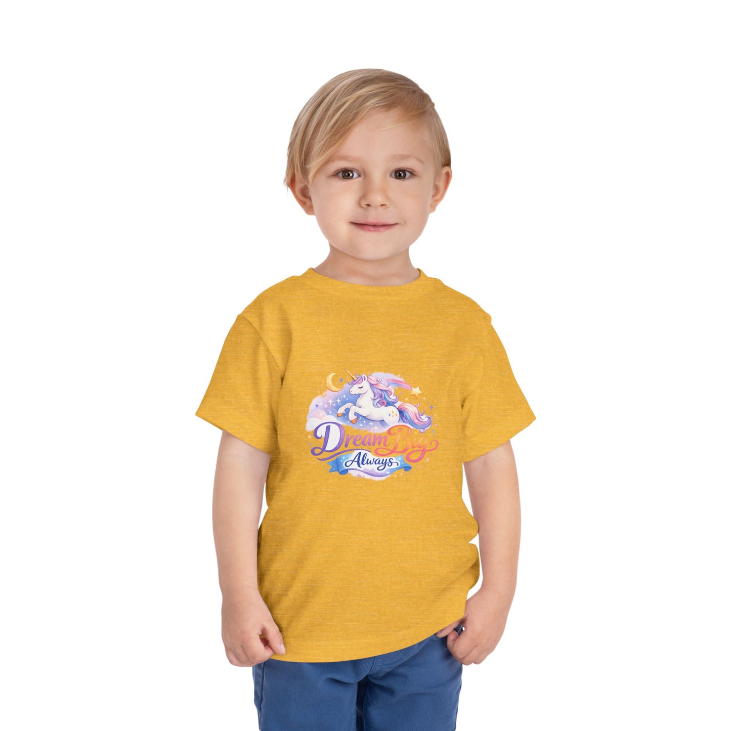 Toddler Tee — Dream Big Always Unicorn Graphic