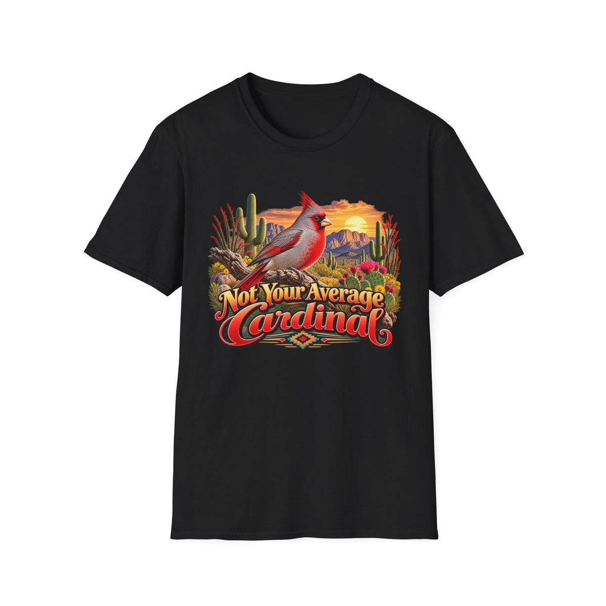 Cardinal Desert Sunset T-Shirt — "Not Your Average Cardinal" Graphic Tee