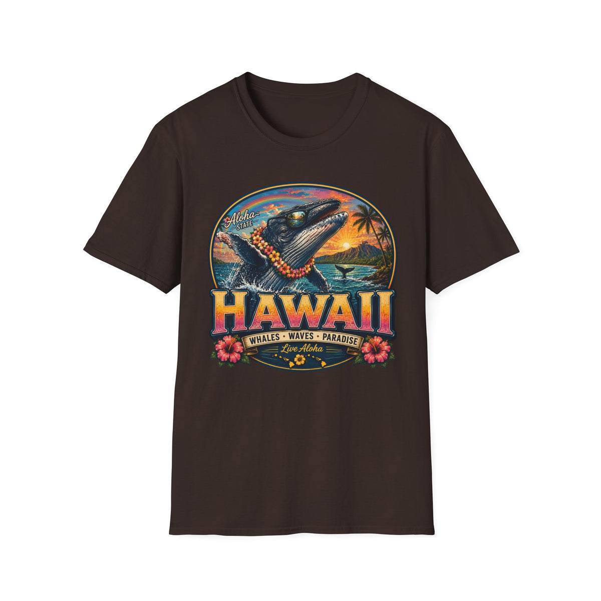 Hawaii Whale Sunset T-Shirt — Aloha Tropical Island Graphic Tee