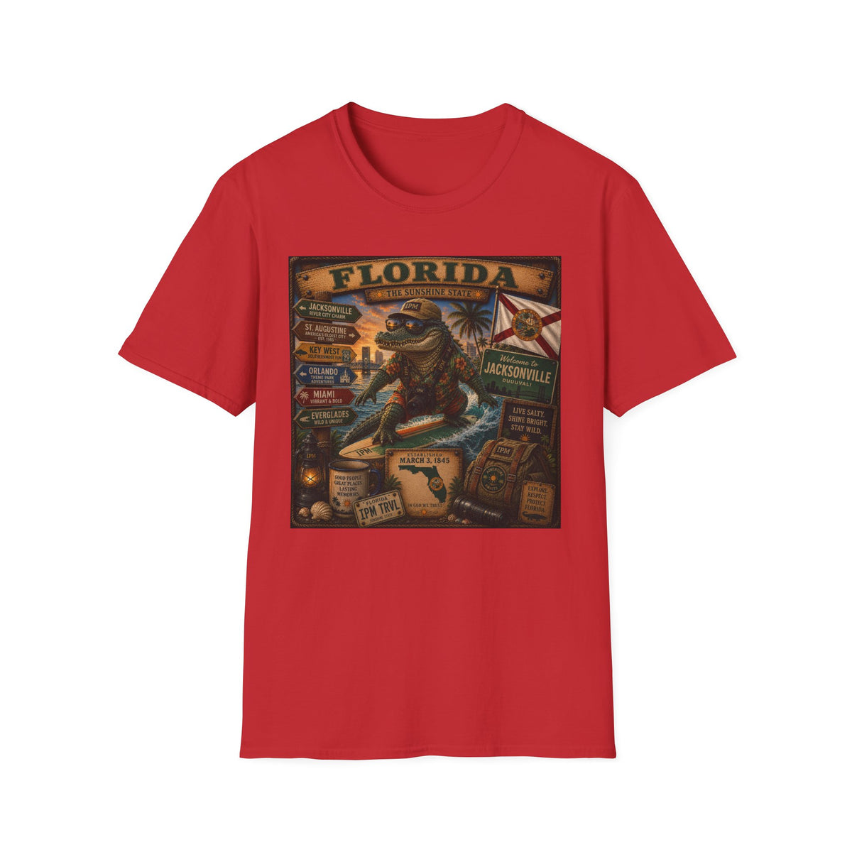 Florida Alligator Vintage Travel T-Shirt