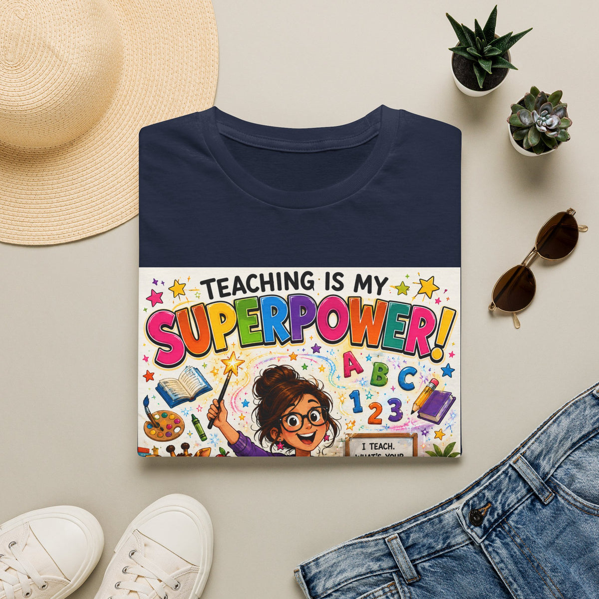 Teaching Is My Superpower T-Shirt — Colorful Teacher Appreciation Tee