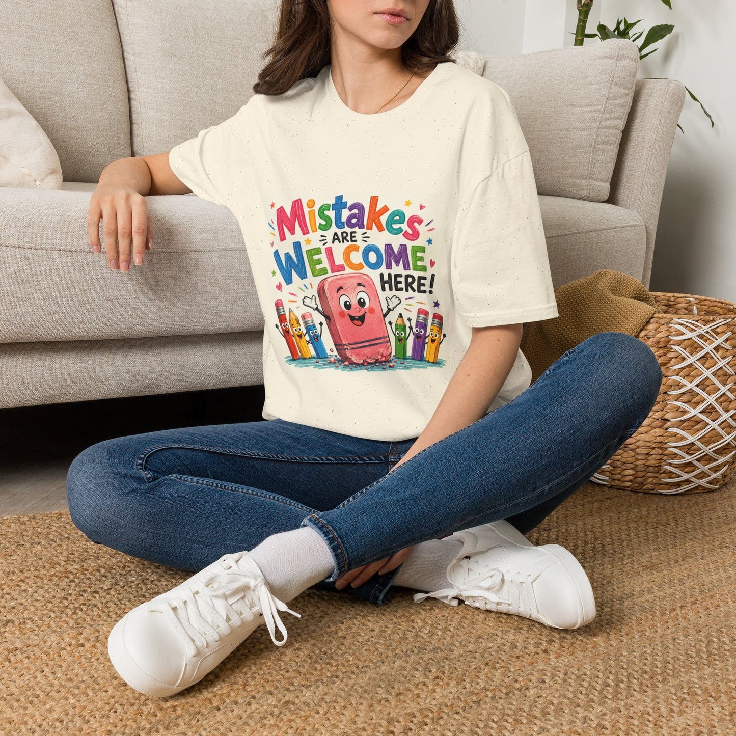 Kids' T-Shirt — "Mistakes Are Welcome Here" Positive Classroom Tee
