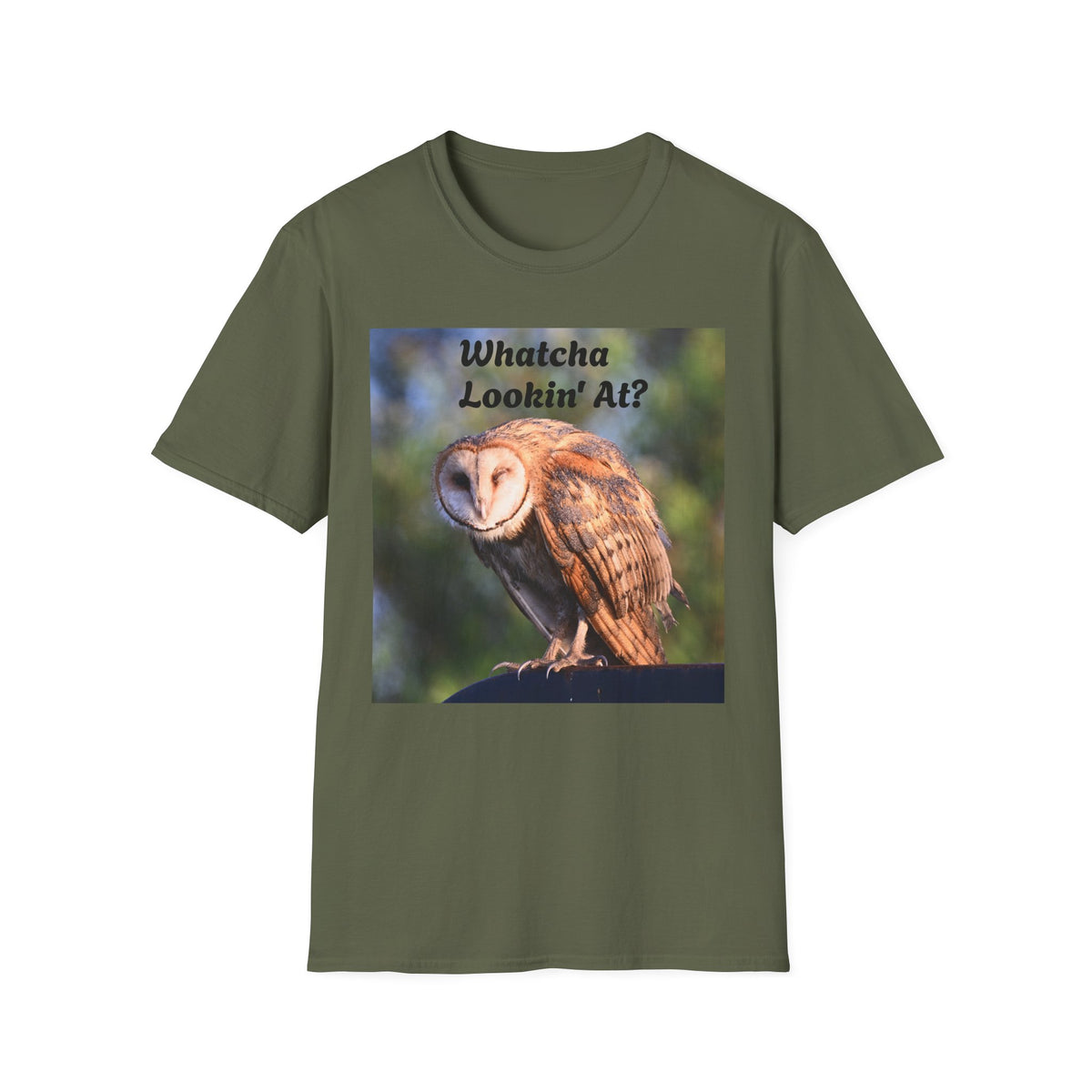 Barn Owl T‑Shirt – “Whatcha Lookin’ At?” Rustic Wildlife Tee