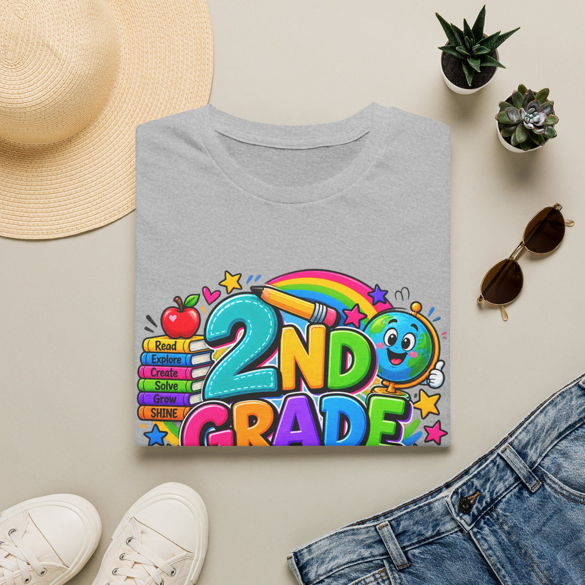 2nd Grade T-Shirt — Colorful Back-to-School Kids Tee (“2nd Grade Where Big Things Happen!”)