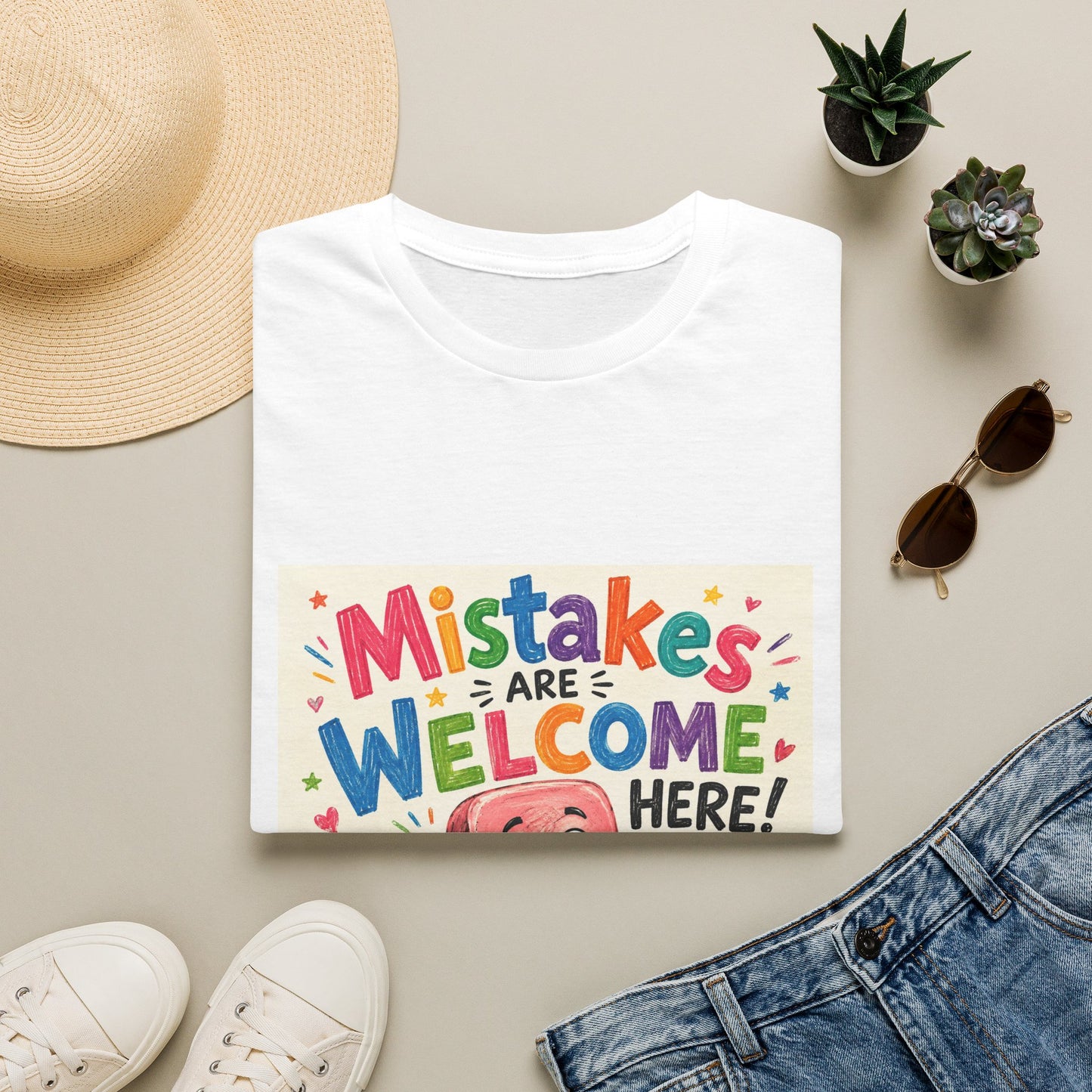 Kids' T-Shirt — "Mistakes Are Welcome Here" Positive Classroom Tee