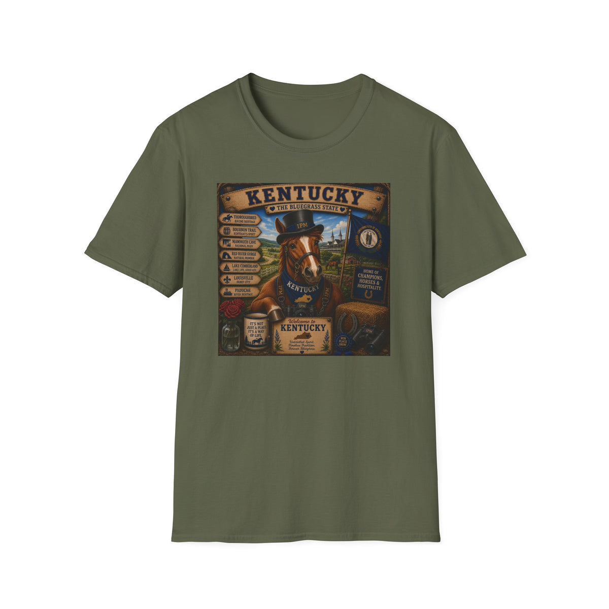 Kentucky Horse State Retro Vintage Graphic T-Shirt