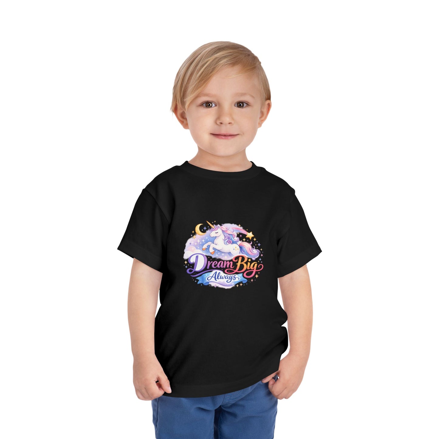 Toddler Tee — Dream Big Always Unicorn Graphic