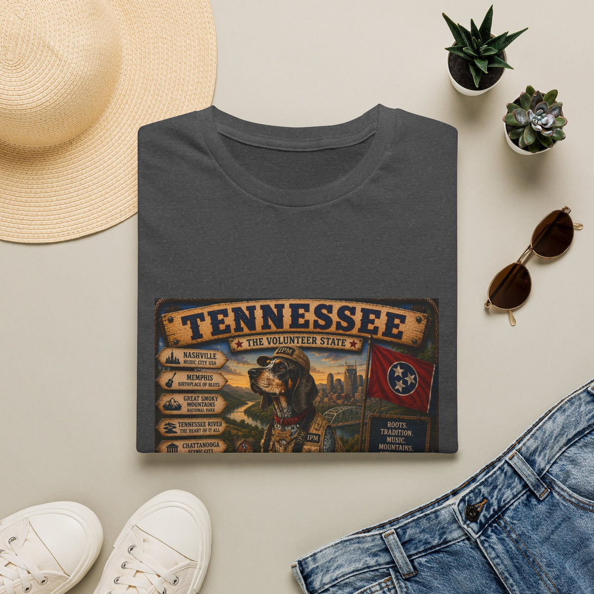 Tennessee Vintage State T-Shirt — "The Volunteer State" Retro Travel Tee