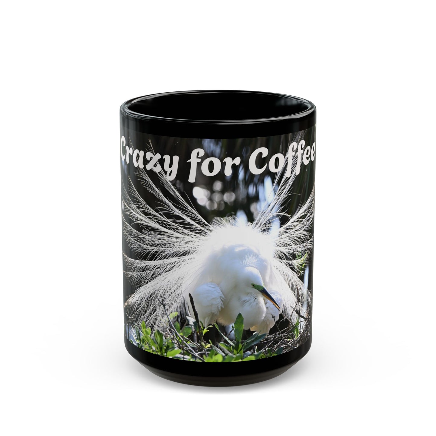 Crazy for Coffee Black Mug - Perfect Gift for Coffee Lovers, Home Office Decor, Birthday Present, Inspirational Cup