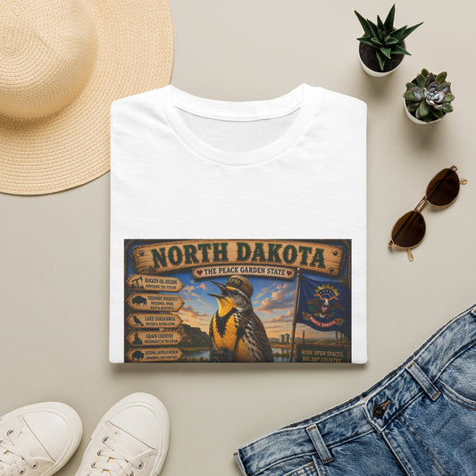 North Dakota State Pride T‑Shirt — "North Dakota: The Peace Garden State" Vintage Travel Design