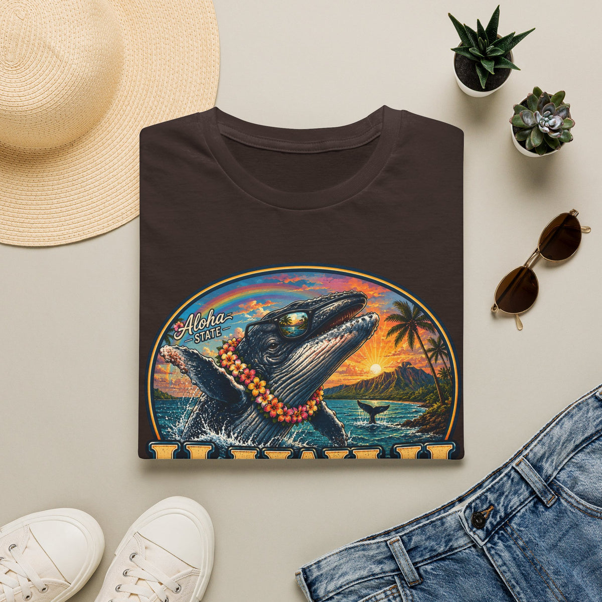 Hawaii Whale Sunset T-Shirt — Aloha Tropical Island Graphic Tee