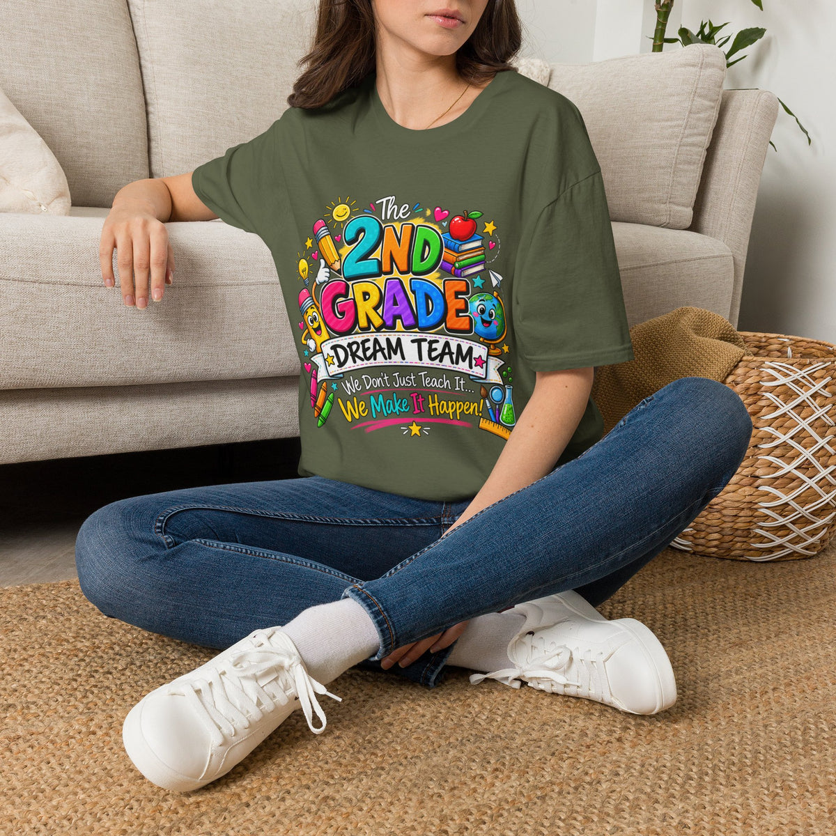 2nd Grade Teacher T‑Shirt — "The 2nd Grade Dream Team" Colorful Back-to-School Tee