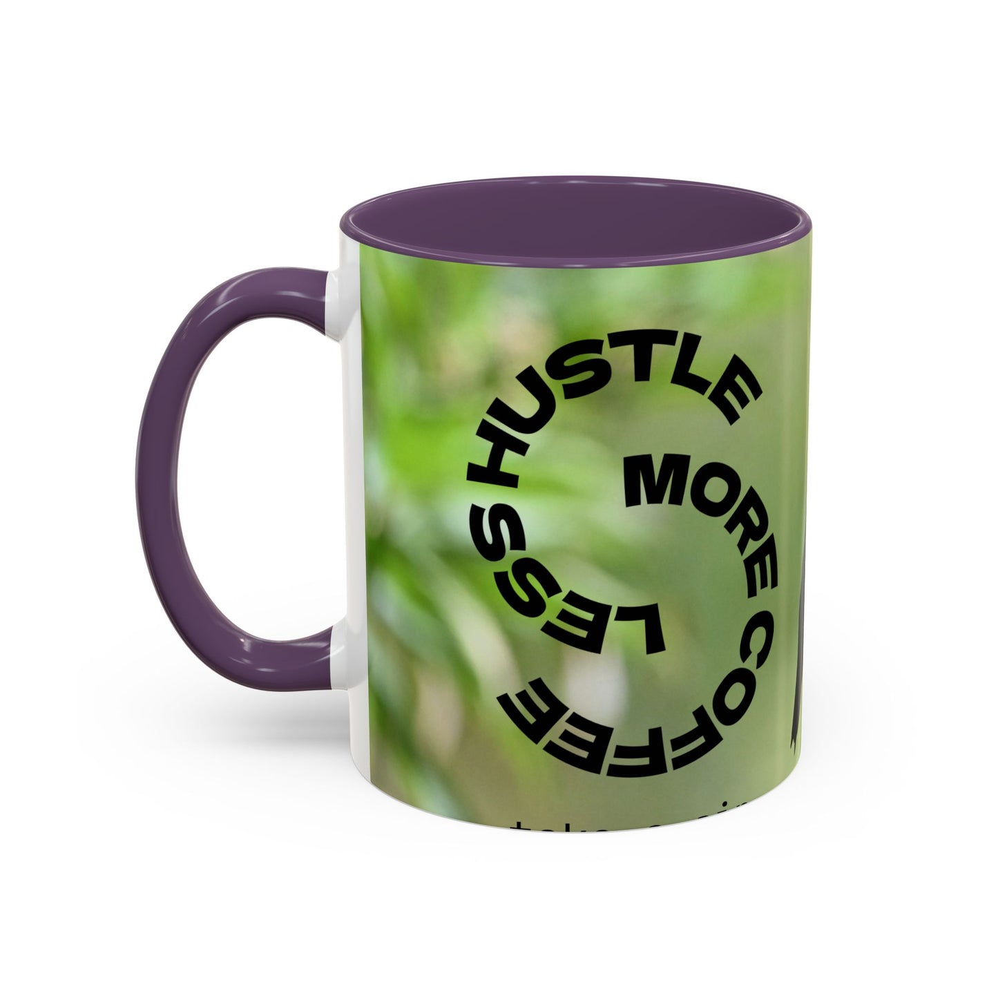 Hummingbird Accent Coffee Mug – 11/15oz Ceramic Mug with Black Interior & Handle