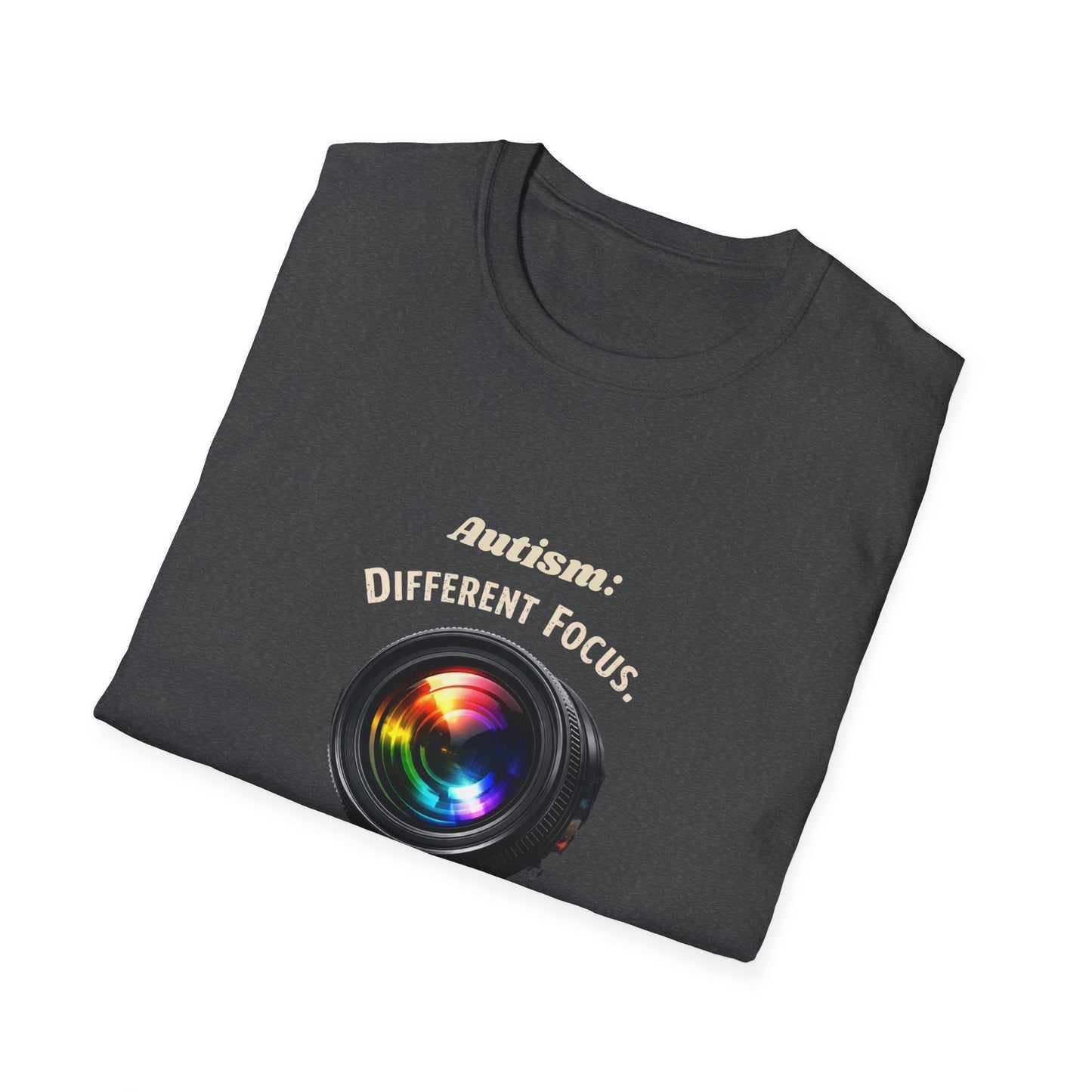 Autism: Different Focus Same World T-Shirt — Camera Lens Awareness Tee