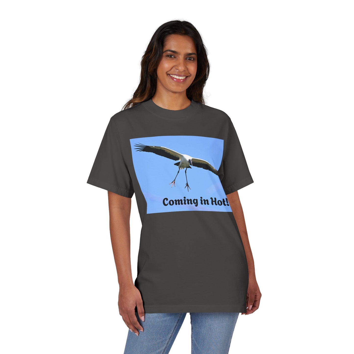 Unisex Garment-Dyed T-Shirt - 'Coming in Hot!' Fun Graphic Tee, Casual Wear, Gift for Bird Lovers, Summer Fashion, Birthday Present