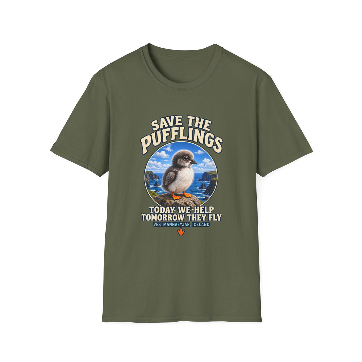 Save the Pufflings T-Shirt — "Save the Pufflings: Today We Help, Tomorrow They Fly" Cute Puffin Rescue Tee