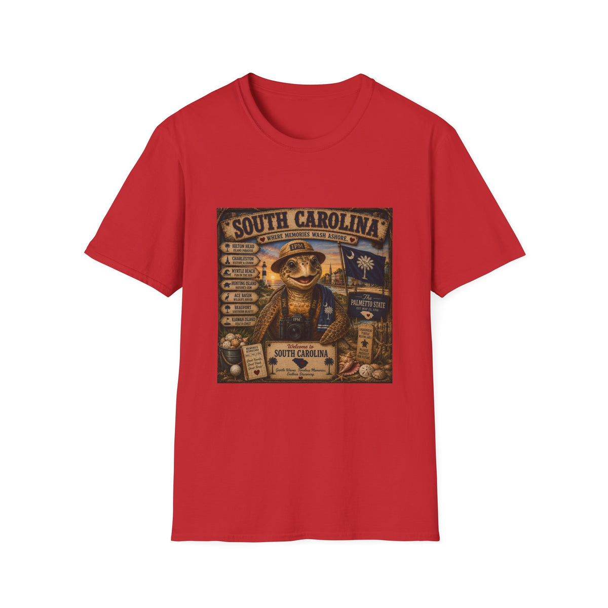 South Carolina Turtle Vintage Graphic T-Shirt — "Where Memories Wash Ashore"