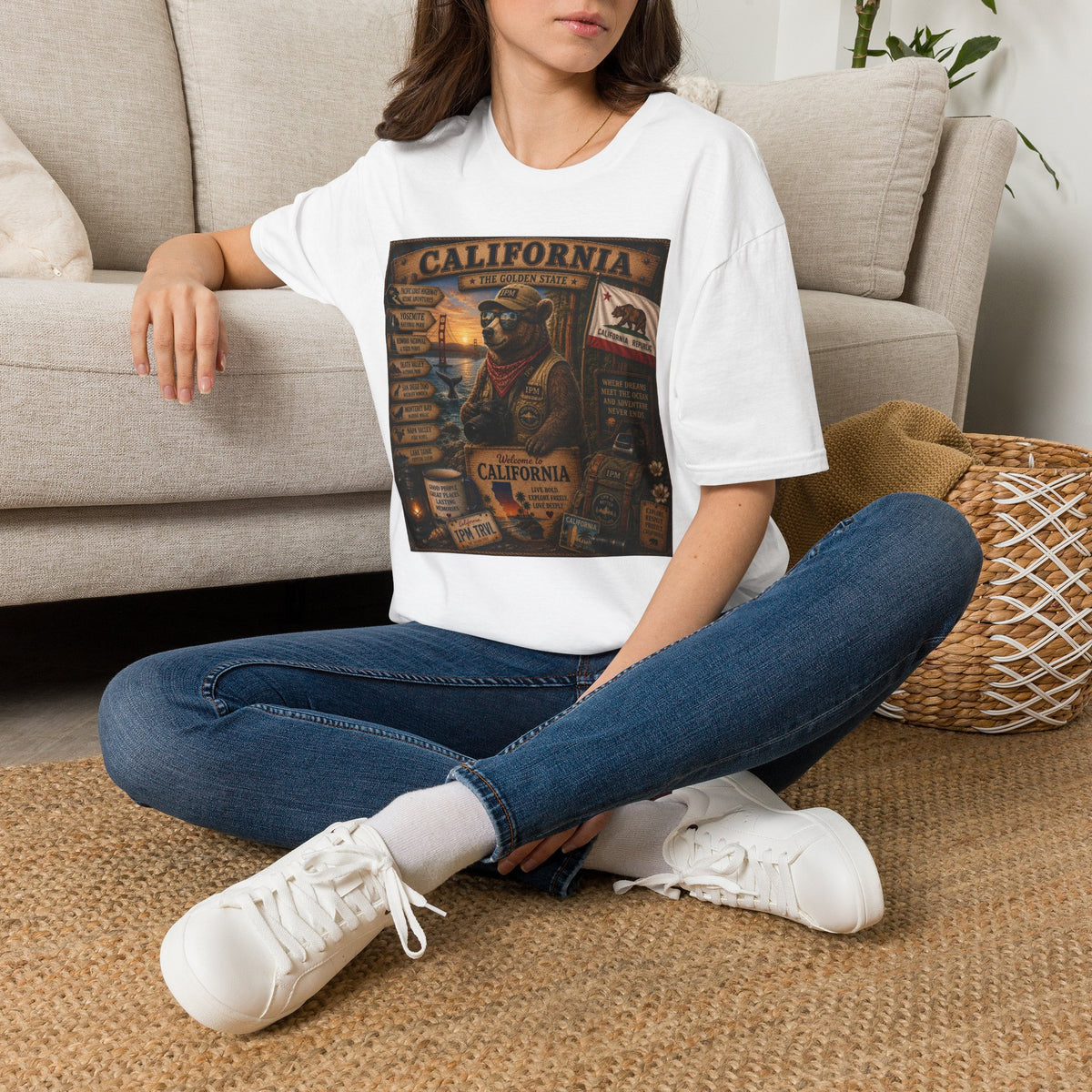 California Golden State Vintage Bear Graphic T-Shirt