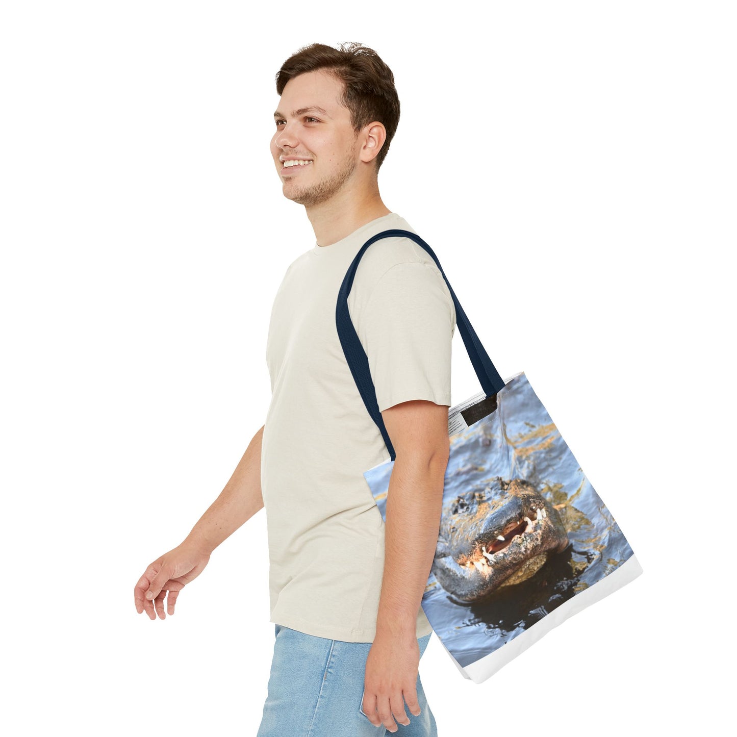 Alligator Print Tote Bag, Eco-Friendly Shopping Bag, Wildlife Lover Gift, Summer Essential, Beach Tote, Animal Lover Accessories