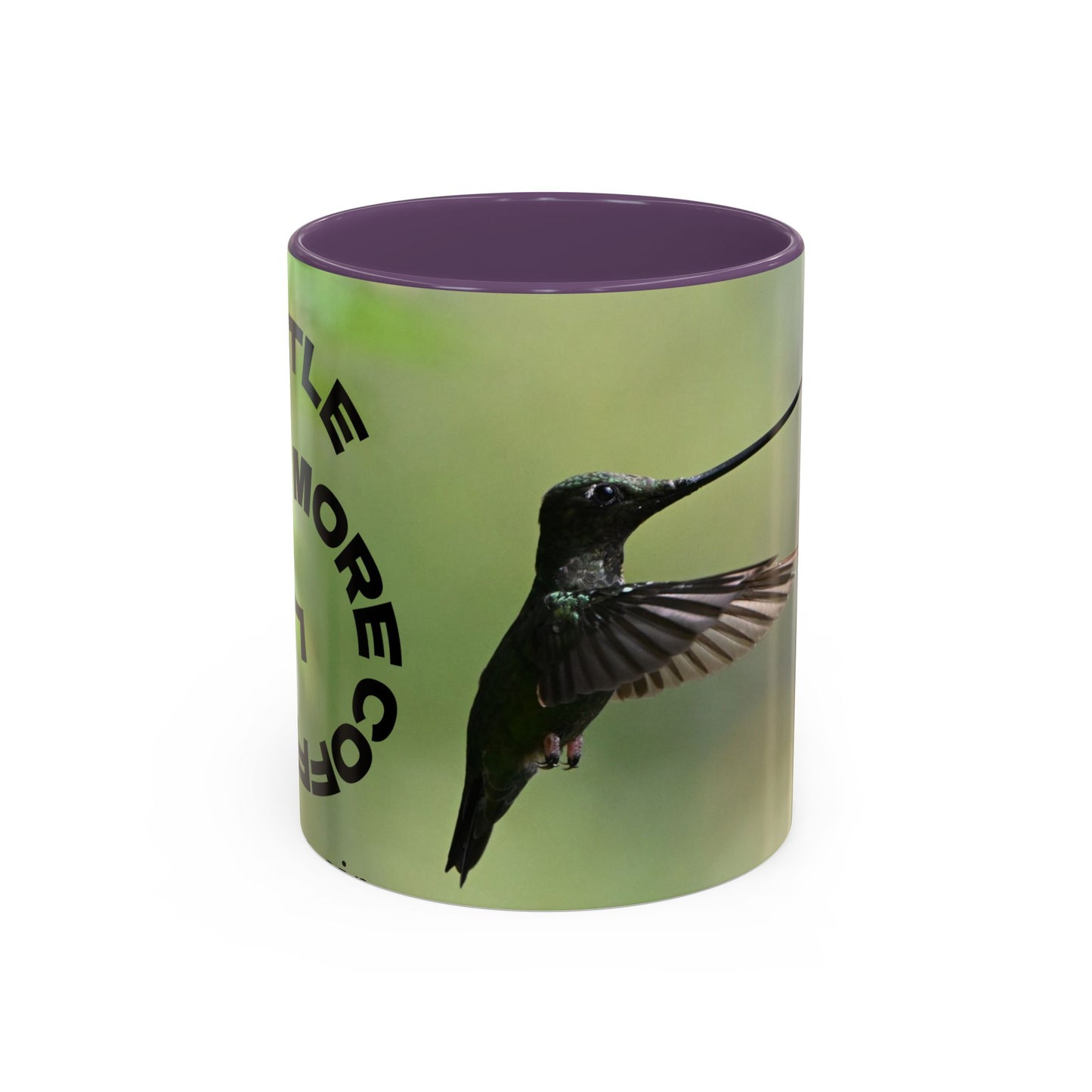 Hummingbird Accent Coffee Mug – 11/15oz Ceramic Mug with Black Interior & Handle