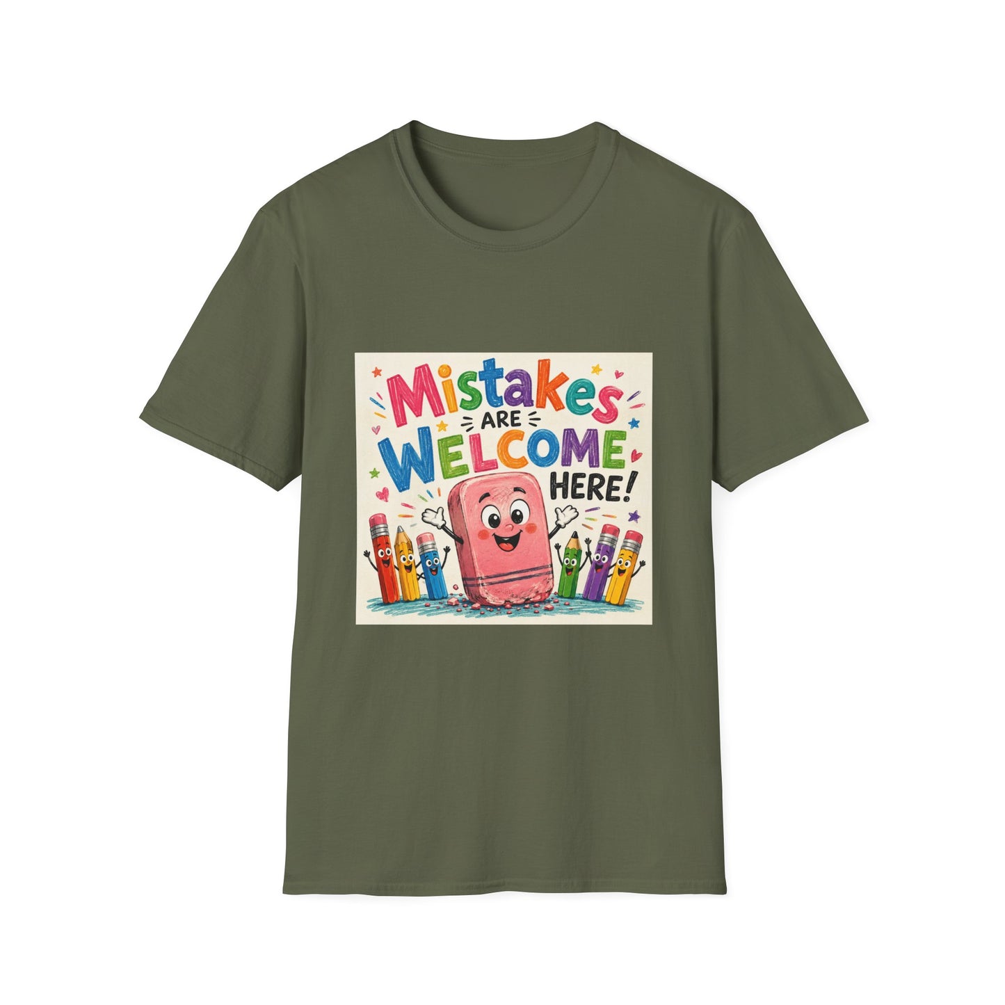 Kids' T-Shirt — "Mistakes Are Welcome Here" Positive Classroom Tee