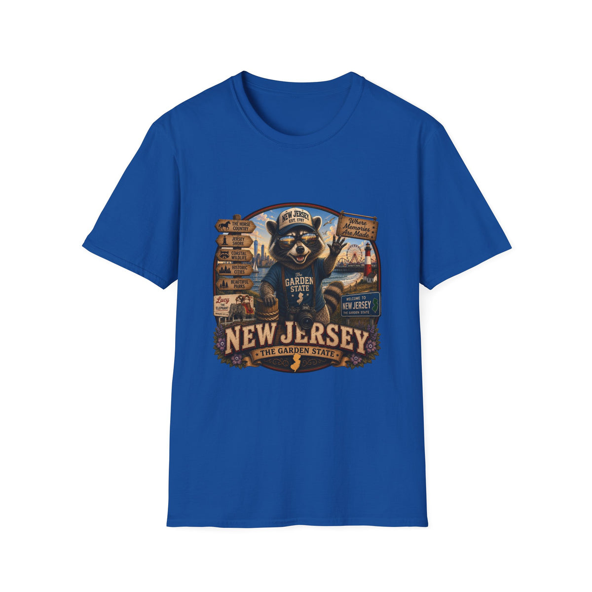 New Jersey Raccoon "Garden State" T-Shirt — Retro State Pride Tee