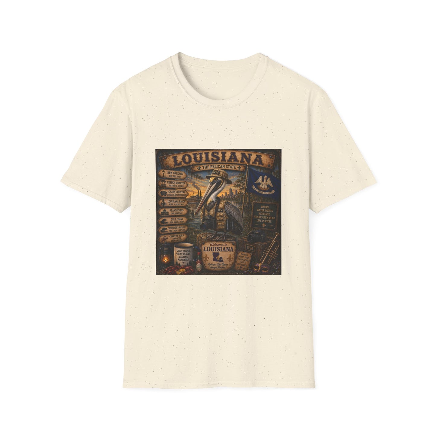 Louisiana Pelican State Vintage Poster T-Shirt — Retro Travel Souvenir