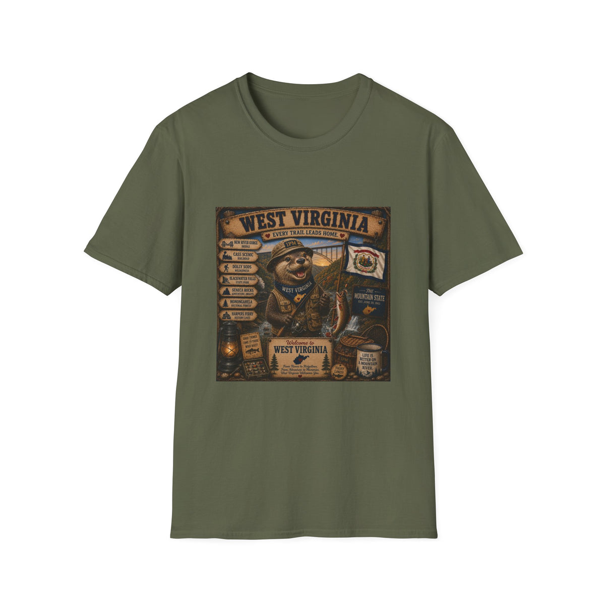West Virginia Bear Graphic T-Shirt — State Pride Vintage Travel Tee
