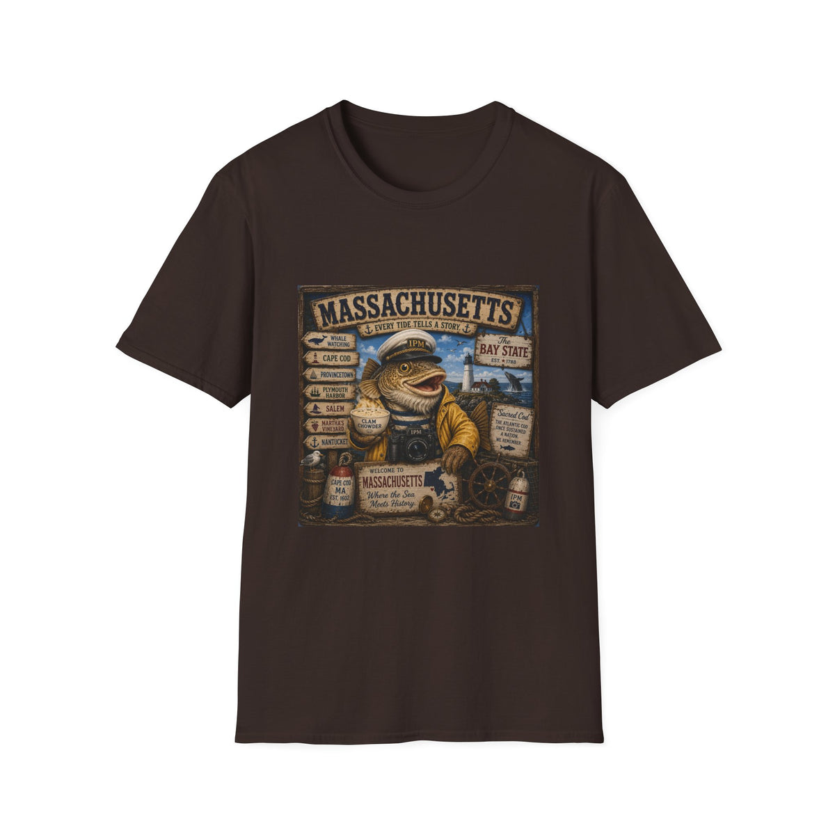 Massachusetts Fisherman T-Shirt – Vintage Cape Cod & Bay State Nautical Tee