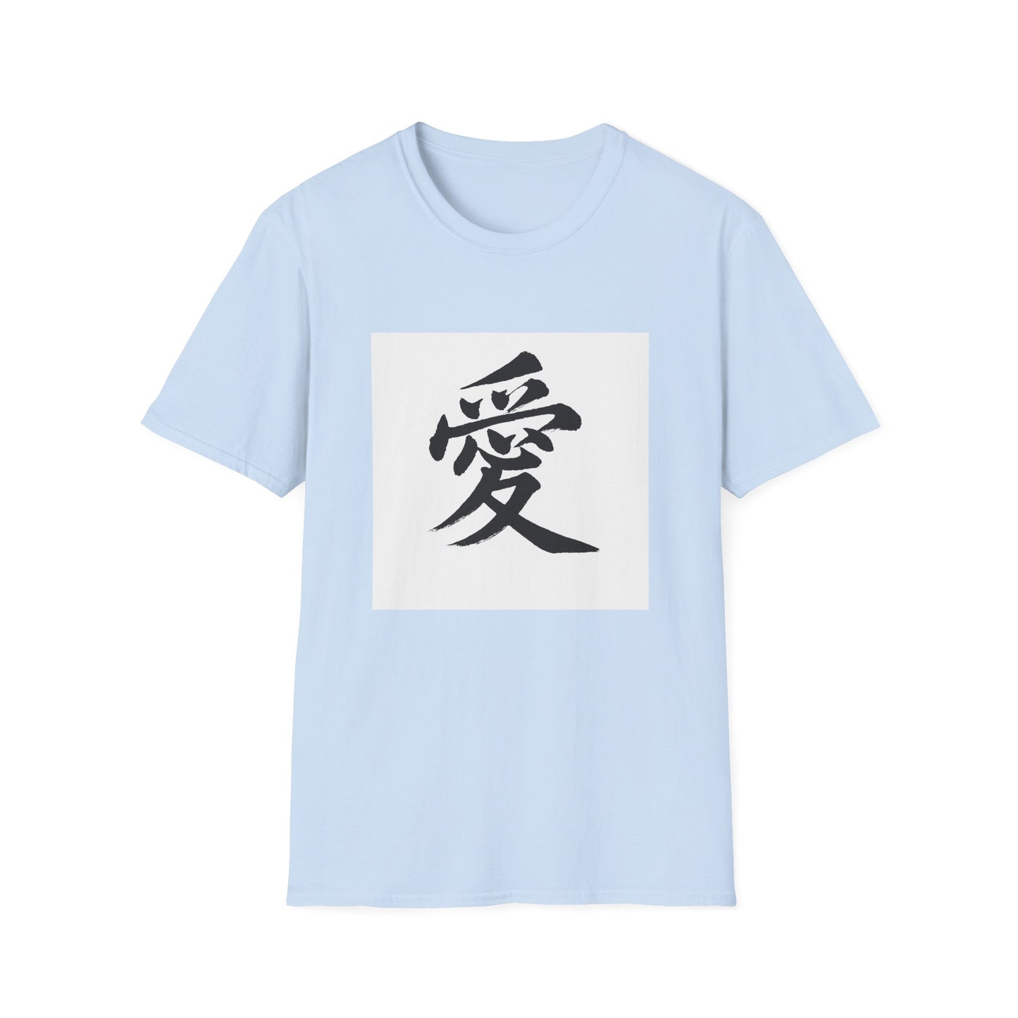 Japanese Love Symbol Unisex Softstyle T-Shirt, Casual Wear, Gift for Friends, Valentine's Day, Cultural Apparel, Streetwear