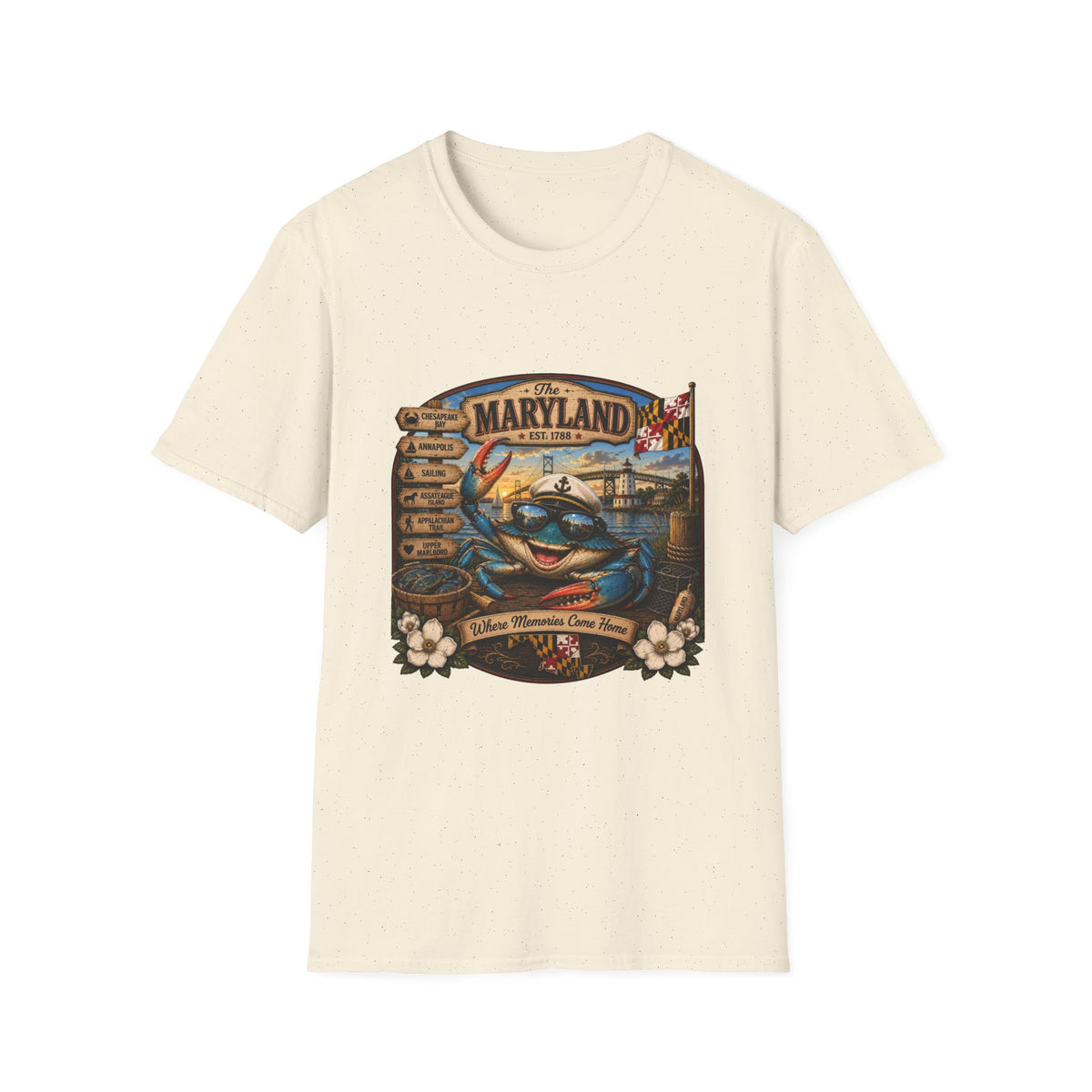 Maryland Vintage Crab T-Shirt – Chesapeake Bay Coastal Travel Tee