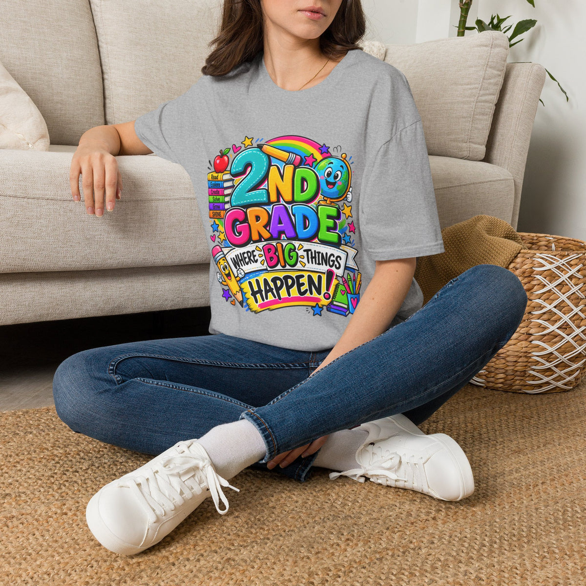 2nd Grade T-Shirt — Colorful Back-to-School Kids Tee (“2nd Grade Where Big Things Happen!”)