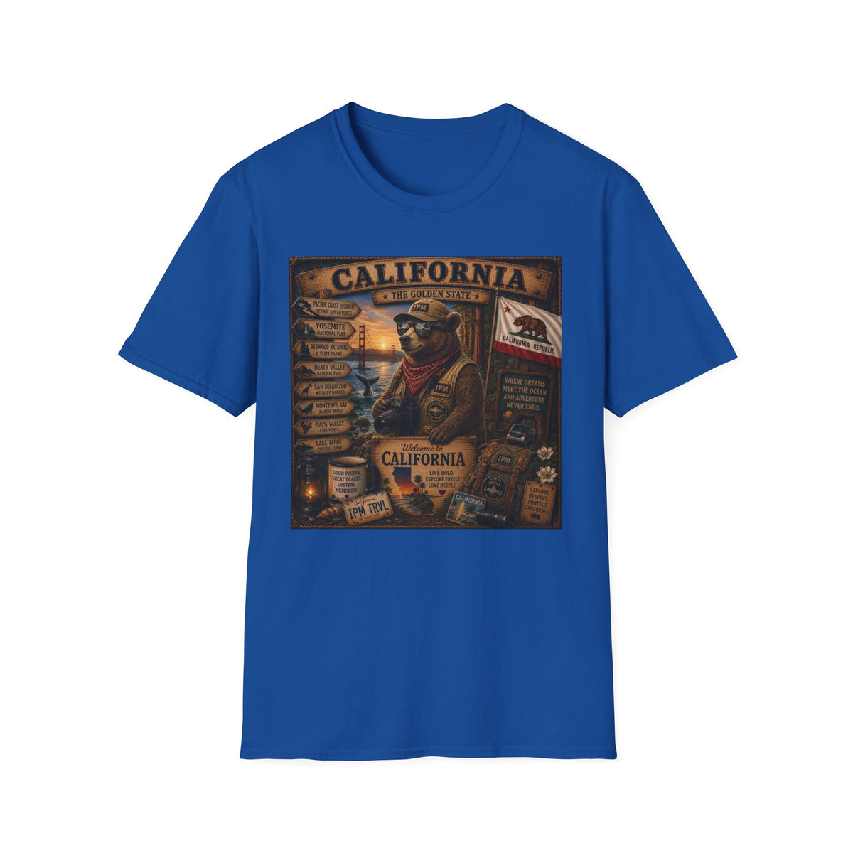 California Golden State Vintage Bear Graphic T-Shirt