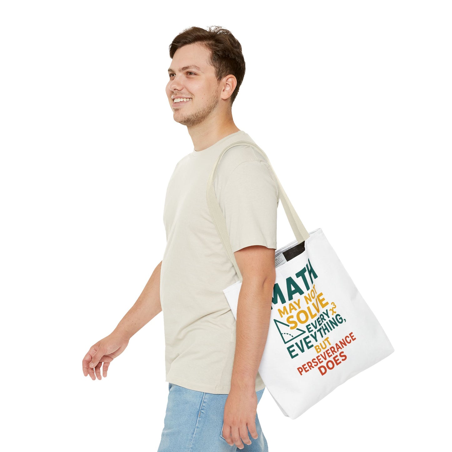 Inspirational Math Tote Bag, Motivational Carry-all, Teacher's Gift, Student Accessory, Study Essentials, QR Code Bag