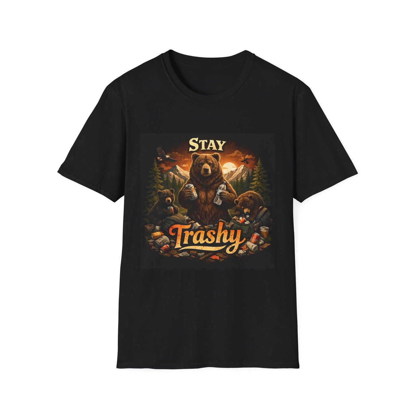 Stay Trashy Bear T-Shirt – Funny Vintage Camping Graphic Tee