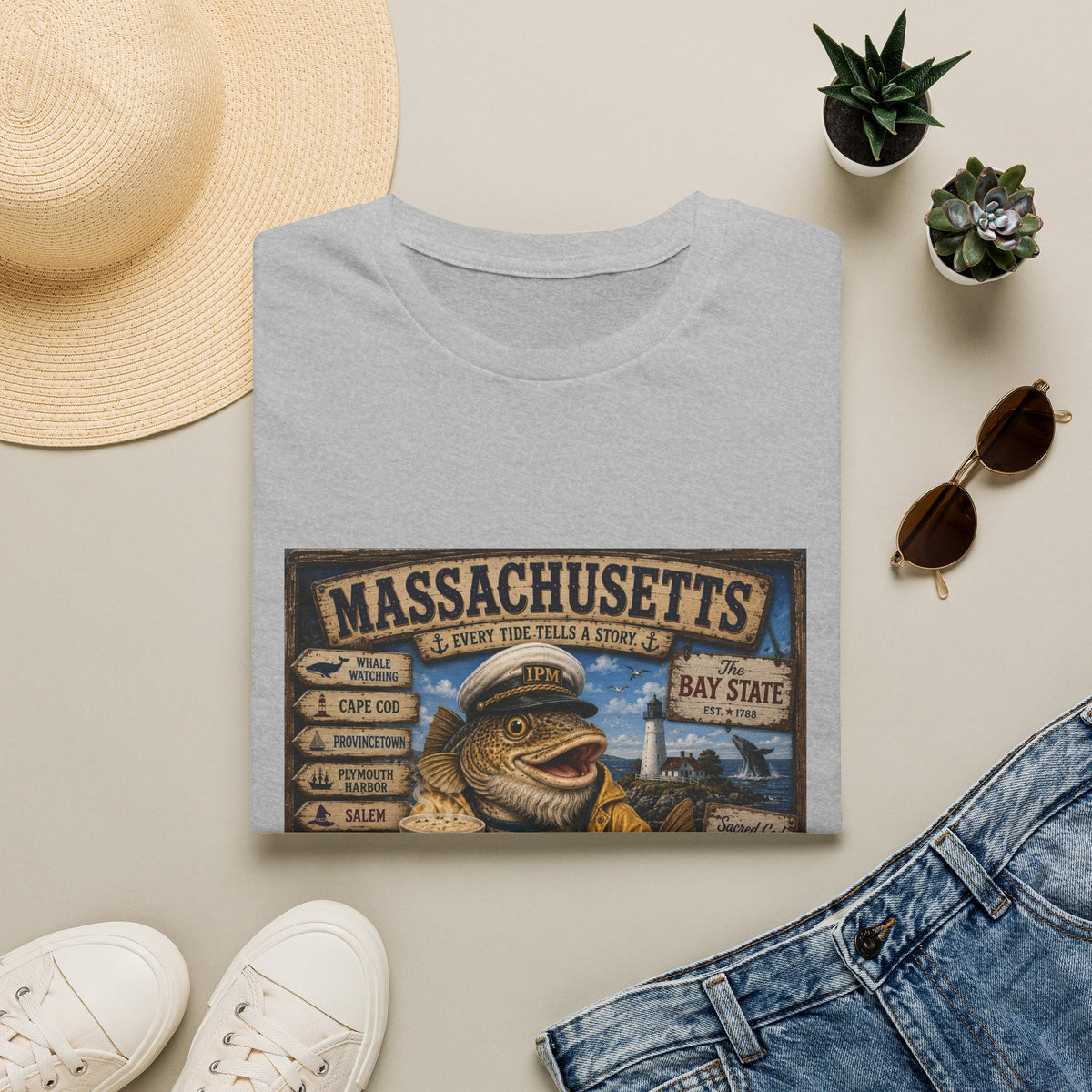 Massachusetts Fisherman T-Shirt – Vintage Cape Cod & Bay State Nautical Tee