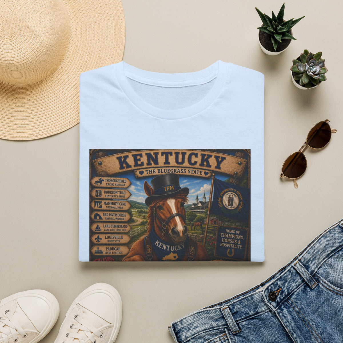 Kentucky Horse State Retro Vintage Graphic T-Shirt