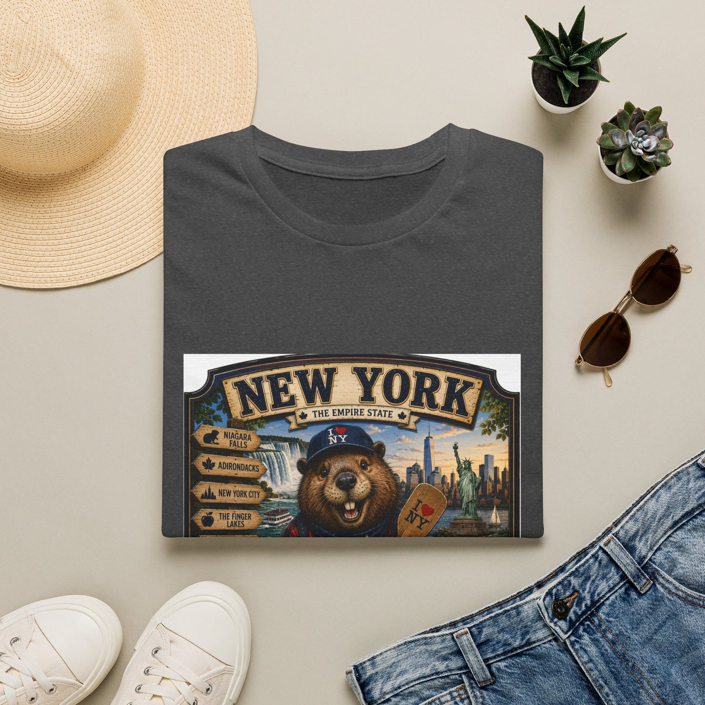 New York Bear Vintage Graphic T-Shirt — NYC Souvenir Cityscape Tee