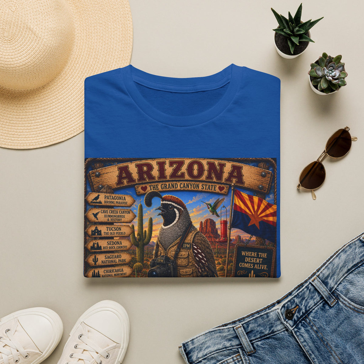 Arizona Vintage State Poster T‑Shirt — Grand Canyon Travel Tee