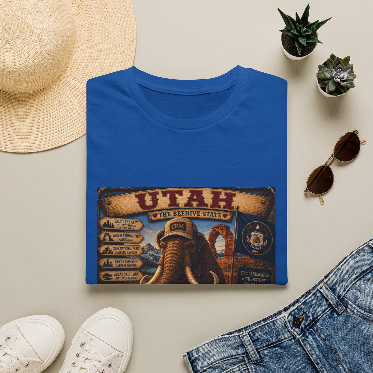 Utah The Beehive State Vintage Mammoth T-Shirt