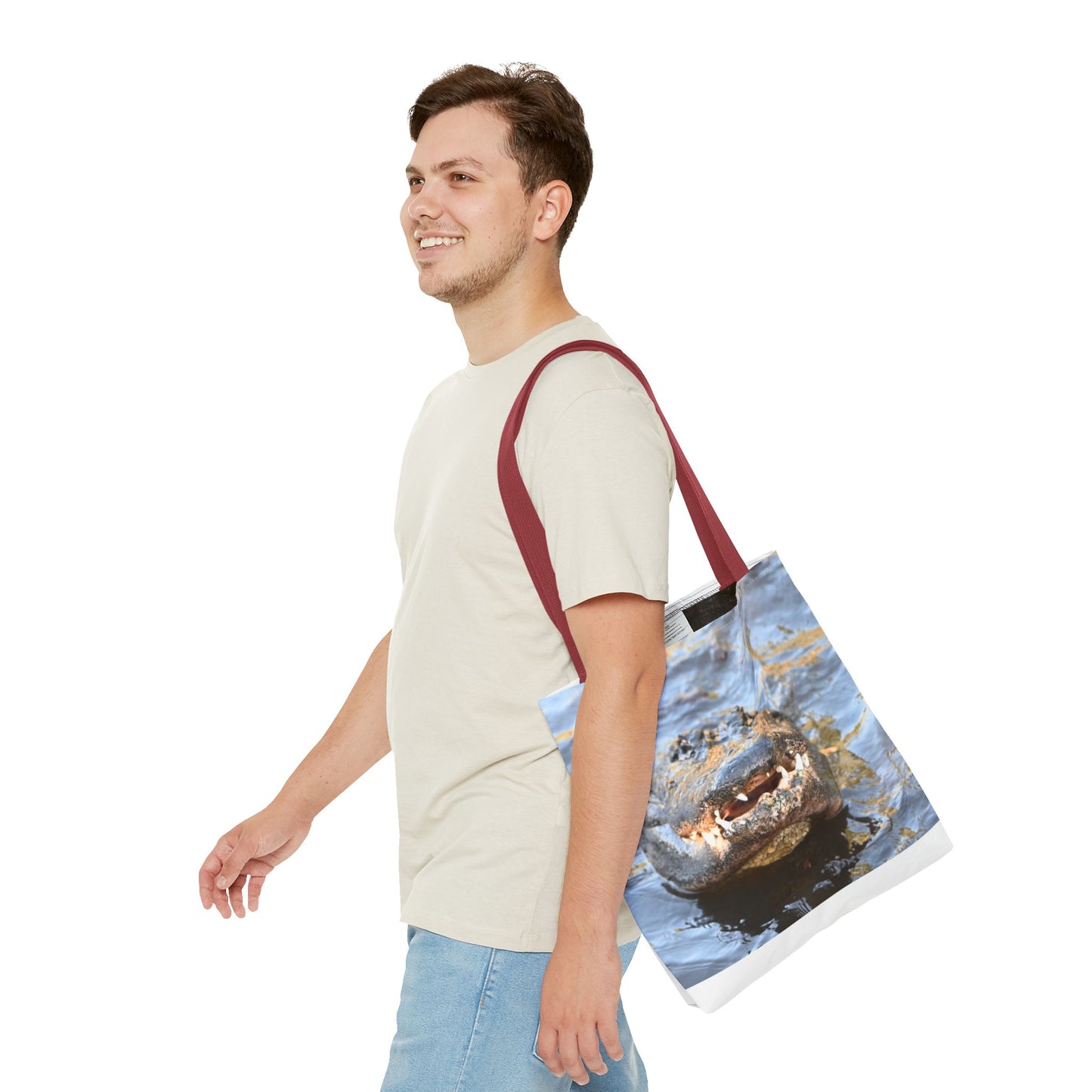 Alligator Print Tote Bag, Eco-Friendly Shopping Bag, Wildlife Lover Gift, Summer Essential, Beach Tote, Animal Lover Accessories