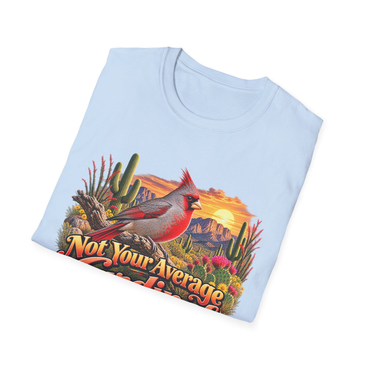 Cardinal Desert Sunset T-Shirt — "Not Your Average Cardinal" Graphic Tee