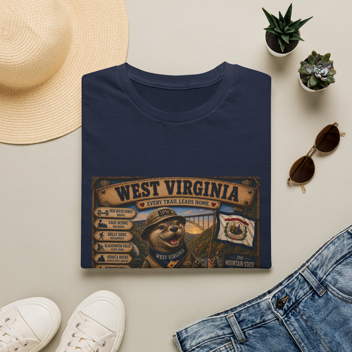 West Virginia Bear Graphic T-Shirt — State Pride Vintage Travel Tee