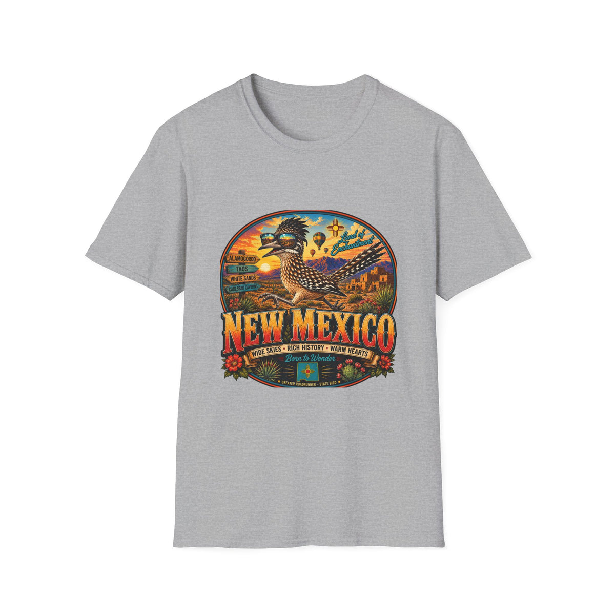 New Mexico Roadrunner T-Shirt — Southwestern Desert Souvenir Tee