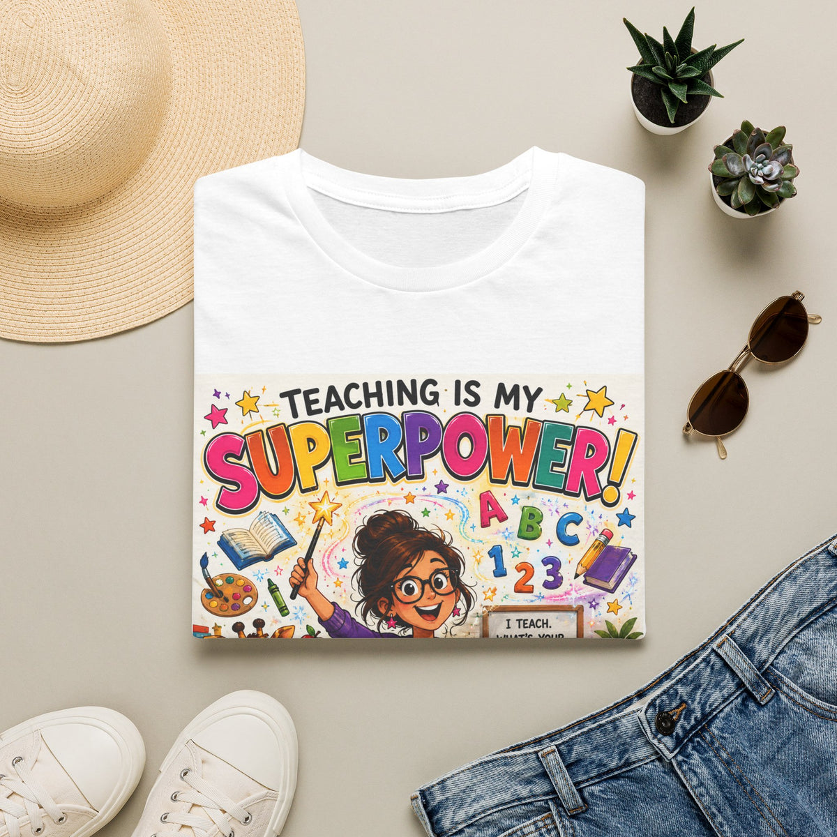 Teaching Is My Superpower T-Shirt — Colorful Teacher Appreciation Tee